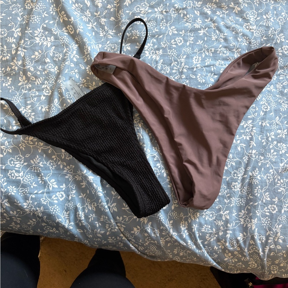 Black and Brown Bikini Bottoms